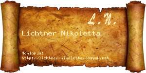 Lichtner Nikoletta névjegykártya
